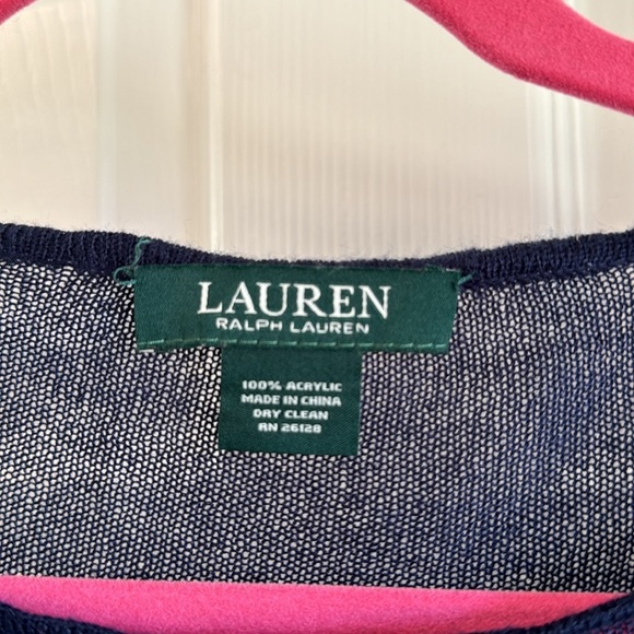 Lauren Ralph Lauren Navy and White Poncho - Picture 2 of 6